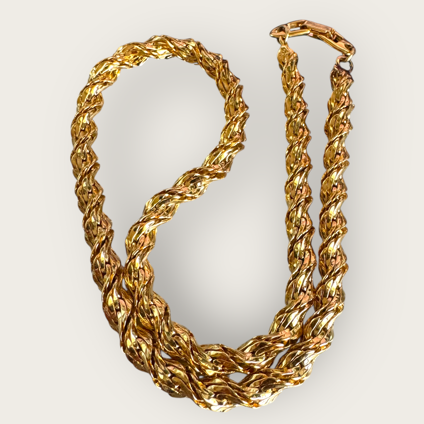 Napier Rope Necklace – Signed Gold-Tone Chunky Chain, 18 Inch