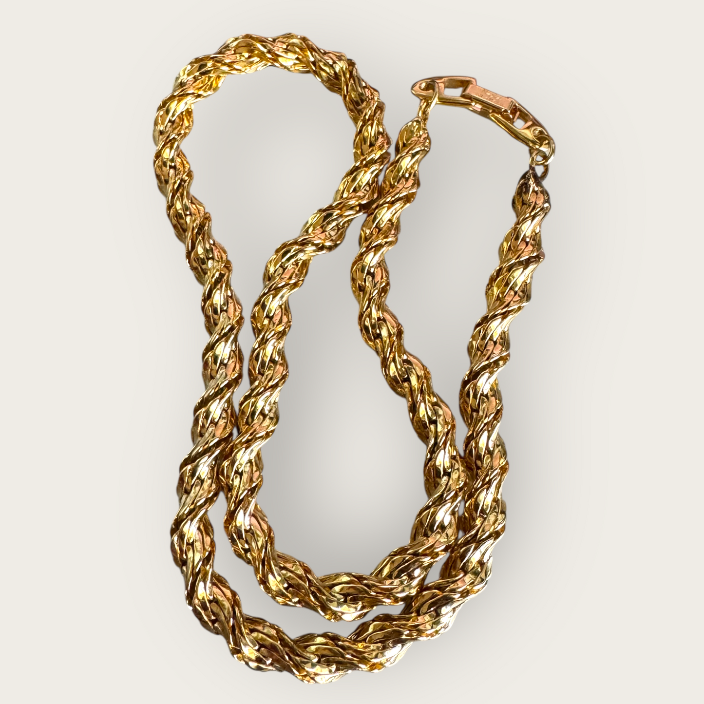 Napier Rope Necklace – Signed Gold-Tone Chunky Chain, 18 Inch