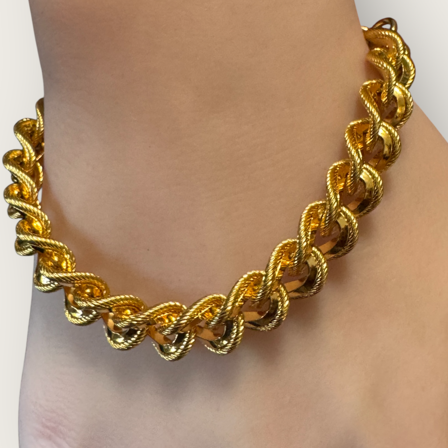 Vintage Napier Gold-Tone Link Bracelet – Signed Patent Pending, Chunky Chain, 6 ¾ Inch