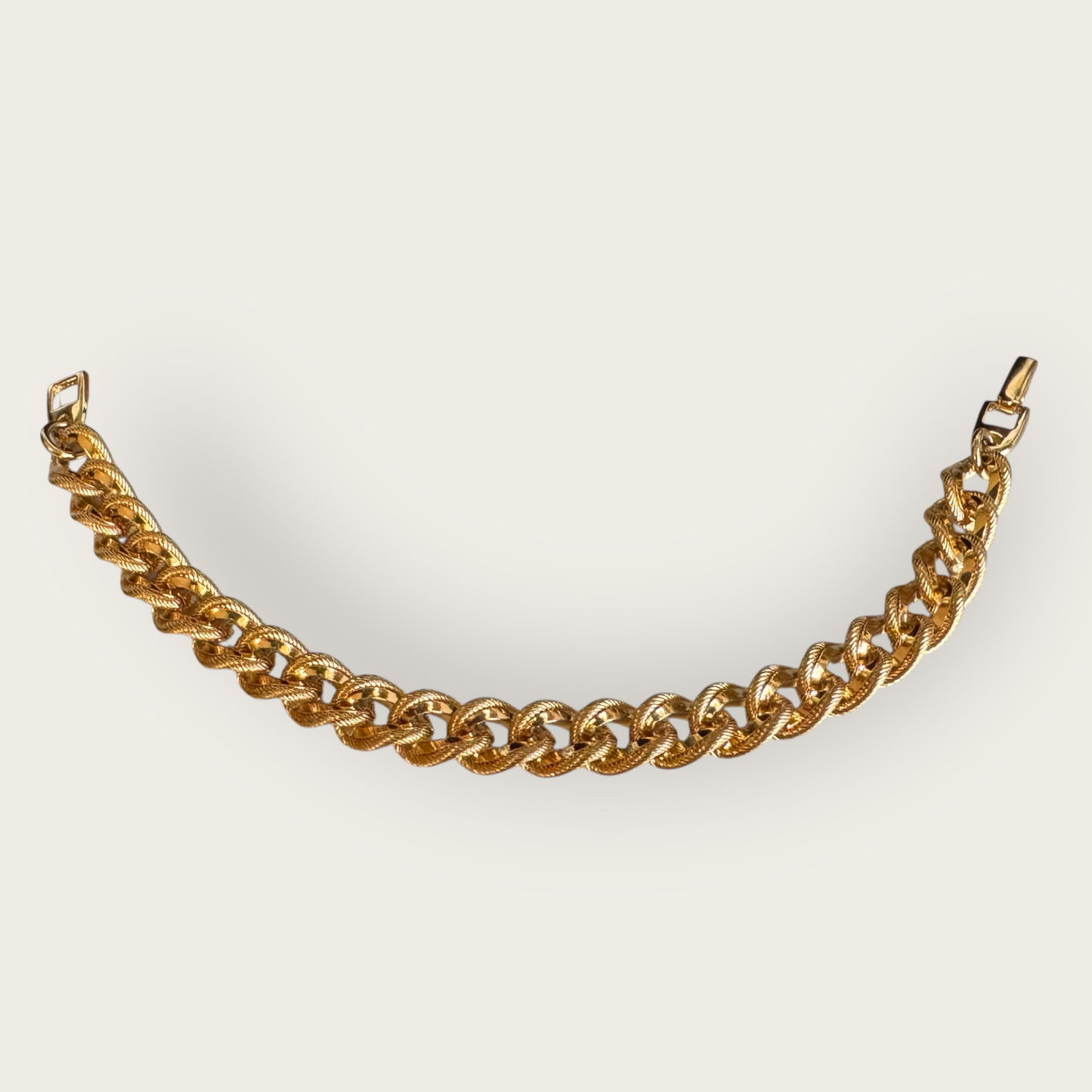 Vintage Napier Gold-Tone Link Bracelet – Signed Patent Pending, Chunky Chain, 6 ¾ Inch