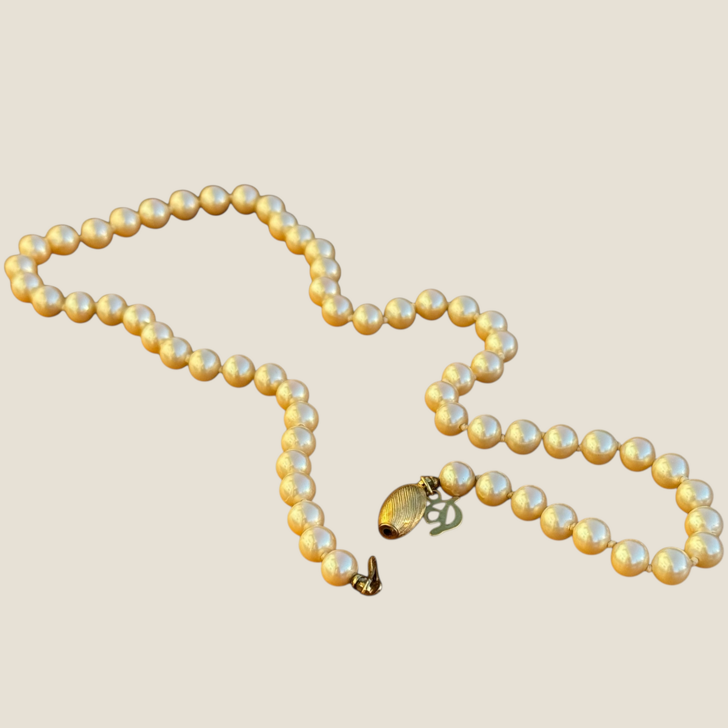 Vintage 1960s Dancraft Faux Pearl Necklace | 18” Strand with Gold-Tone Clasp | Timeless Mid-Century Elegance