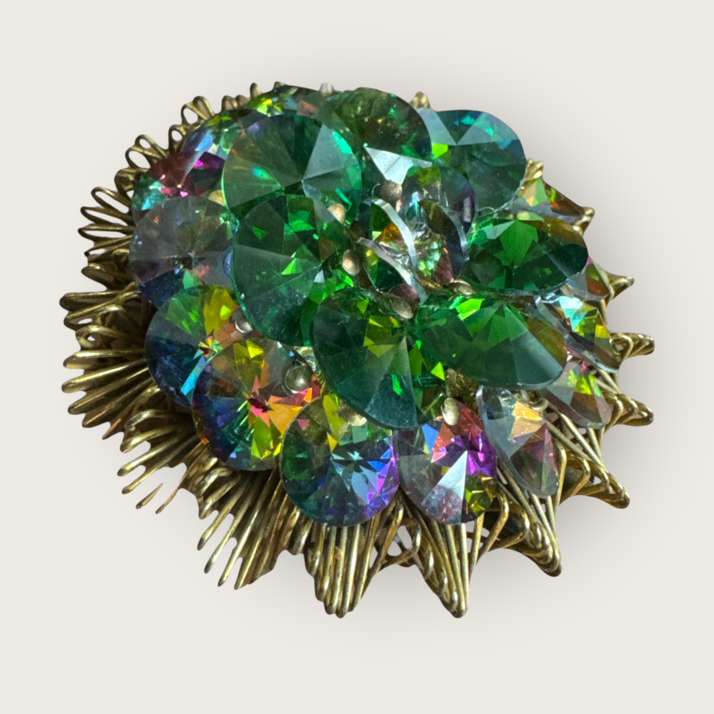 Alice Caviness Watermelon Rivoli Starburst Brooch & Earrings | Private Collection