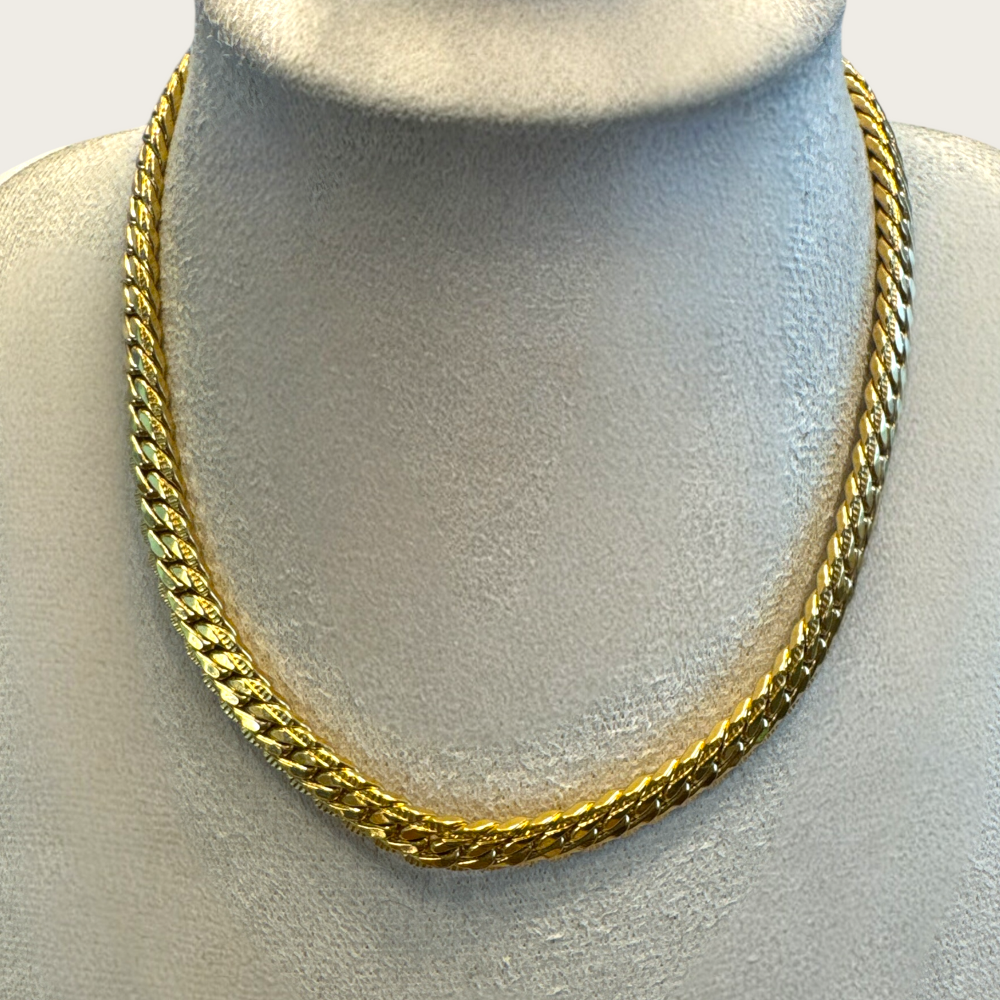 Vintage Monet Reversible Gold Tone Herringbone Choker Necklace Signed