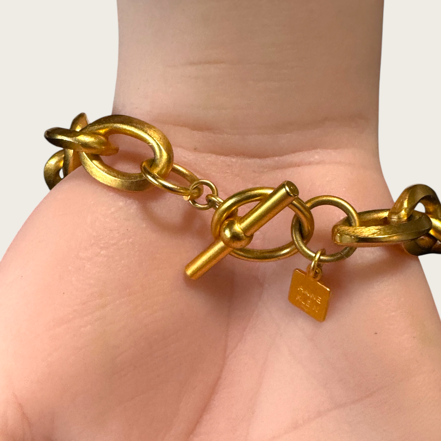 Vintage Anne Klein Gold-Tone Toggle Link Bracelet – Signed Designer Jewelry