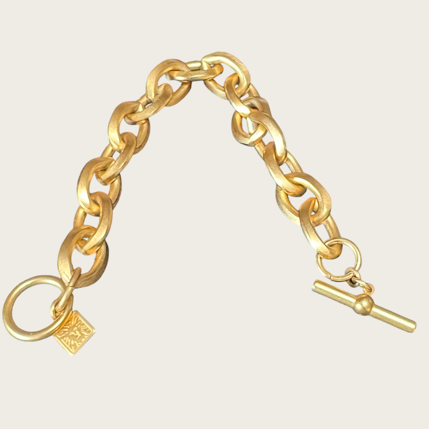 Vintage Anne Klein Gold-Tone Toggle Link Bracelet – Signed Designer Jewelry