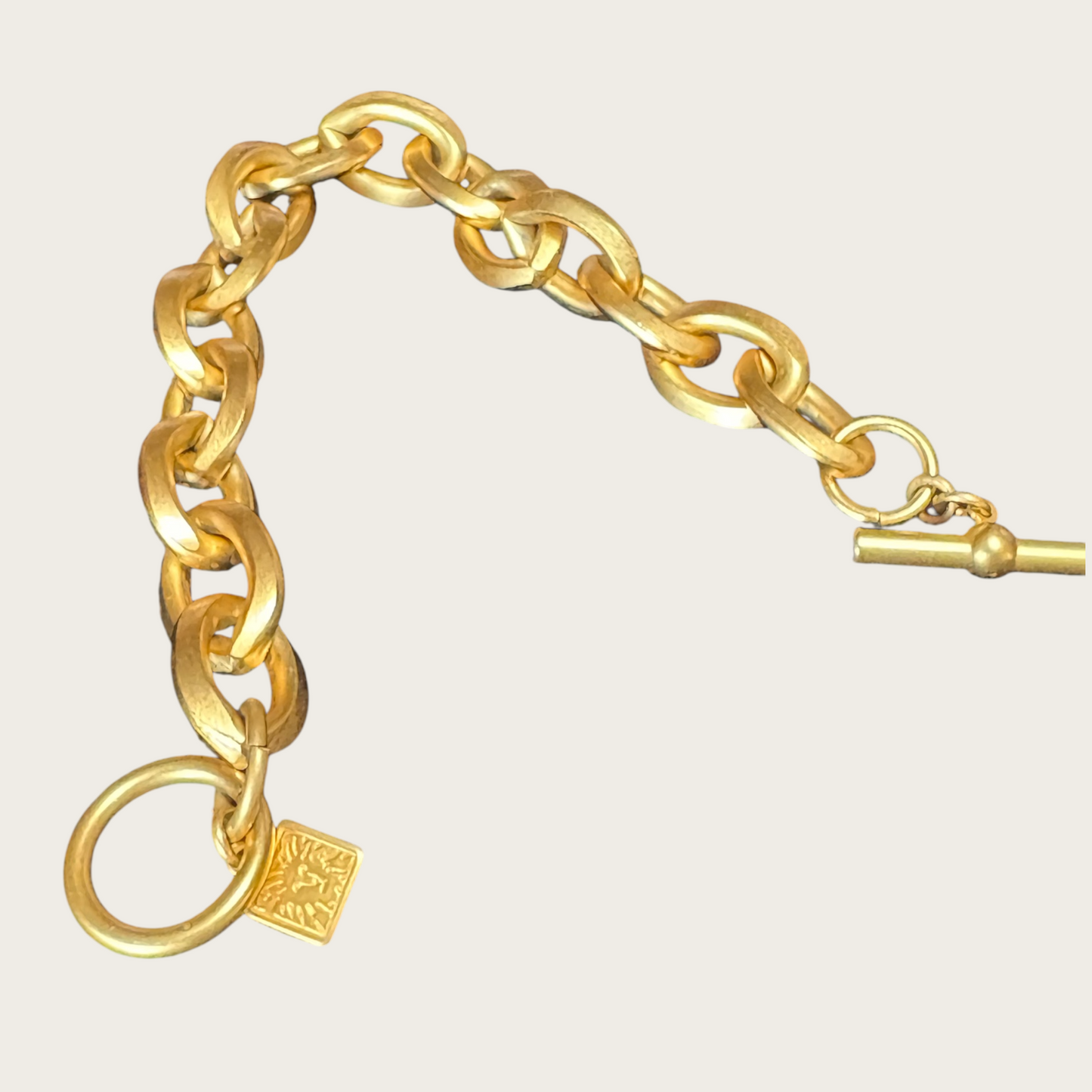 Vintage Anne Klein Gold-Tone Toggle Link Bracelet – Signed Designer Jewelry
