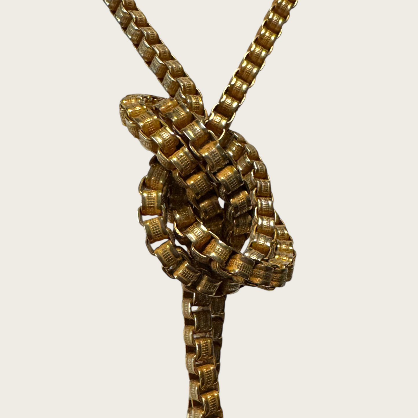 Vintage Miriam Haskell Gold-Tone Box Chain Necklace – Signed, Patent Clasp, 1960s