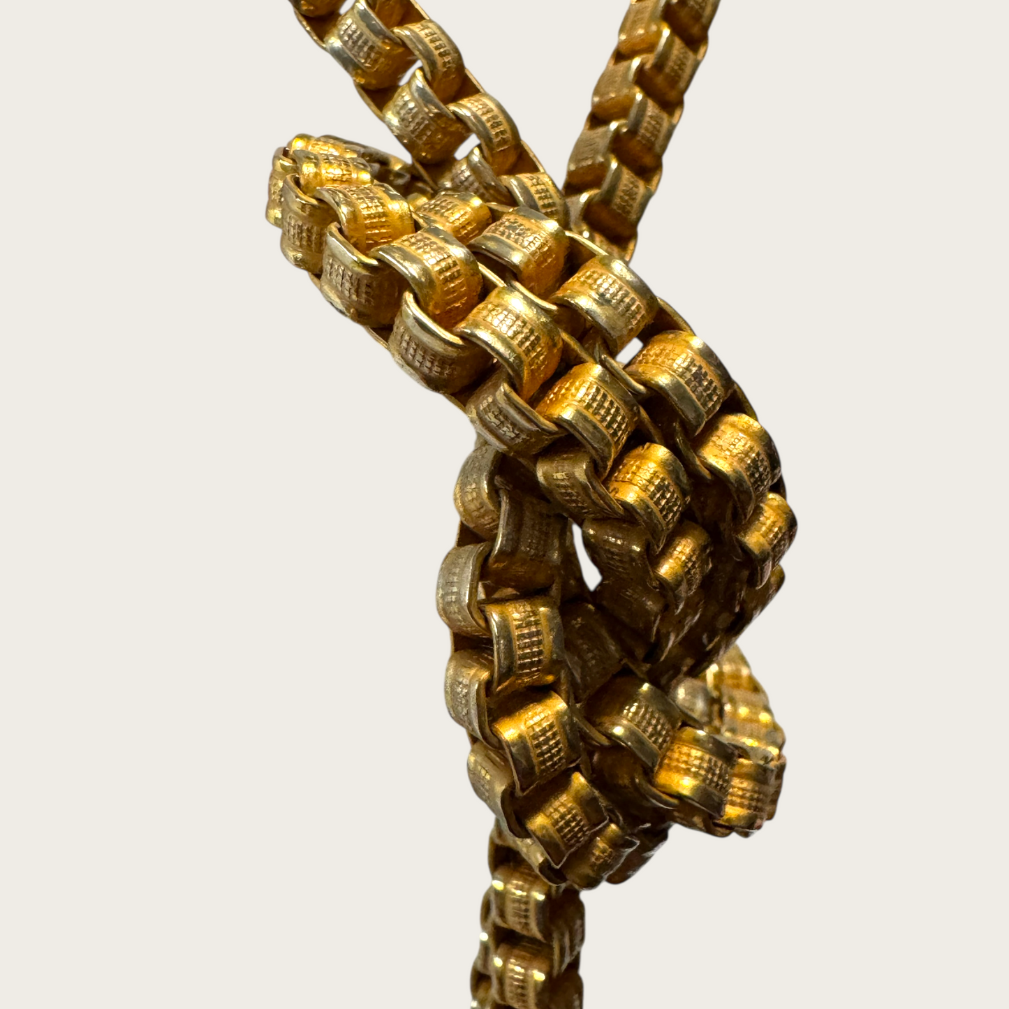 Vintage Miriam Haskell Gold-Tone Box Chain Necklace – Signed, Patent Clasp, 1960s