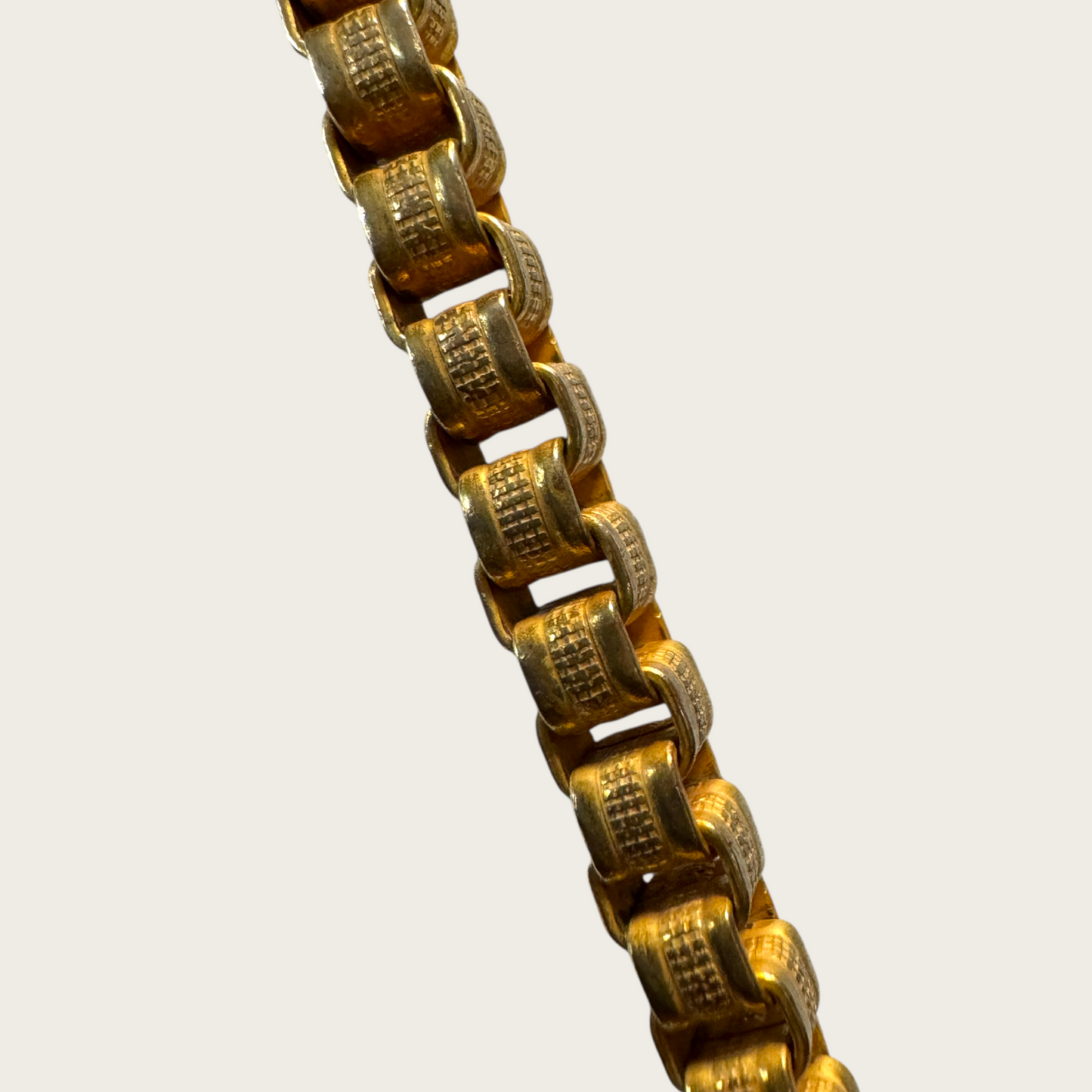 Vintage Miriam Haskell Gold-Tone Box Chain Necklace – Signed, Patent Clasp, 1960s