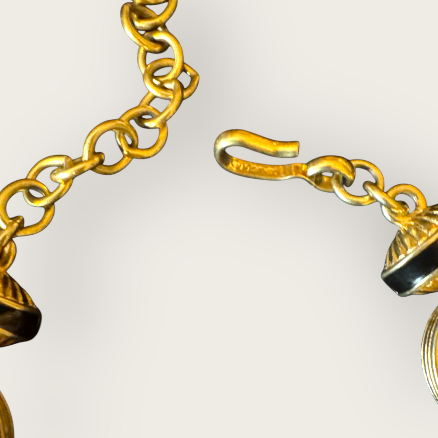 Vintage Monet Gripoix-Style Red Cabochon & Faux Pearl Statement Collar Necklace — Black Enamel, Signed