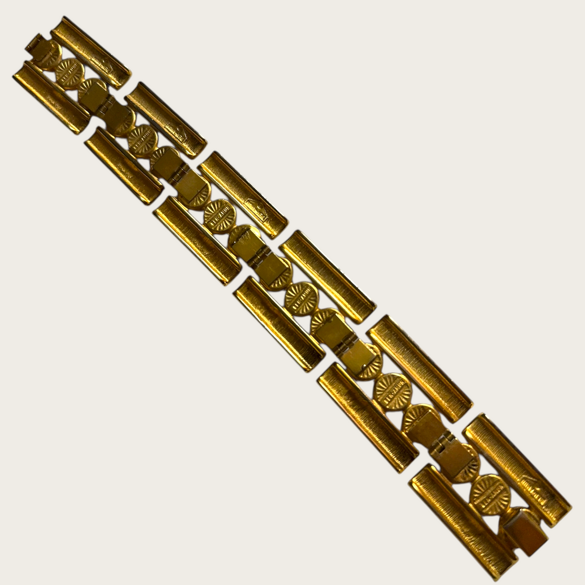 Vintage Ben-Amun Articulated Couture Bracelet with Jewel-Tone Glass Crystals