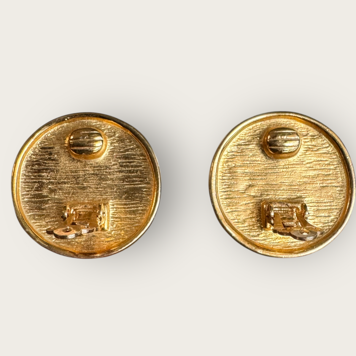 Vintage Roman Coin Motif Gold-Tone Clip-On Earrings