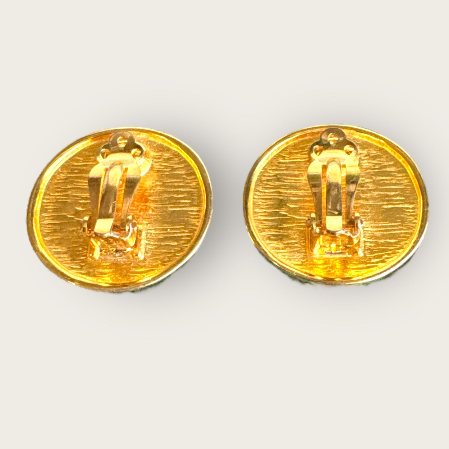 Vintage Roman Coin Motif Gold-Tone Clip-On Earrings