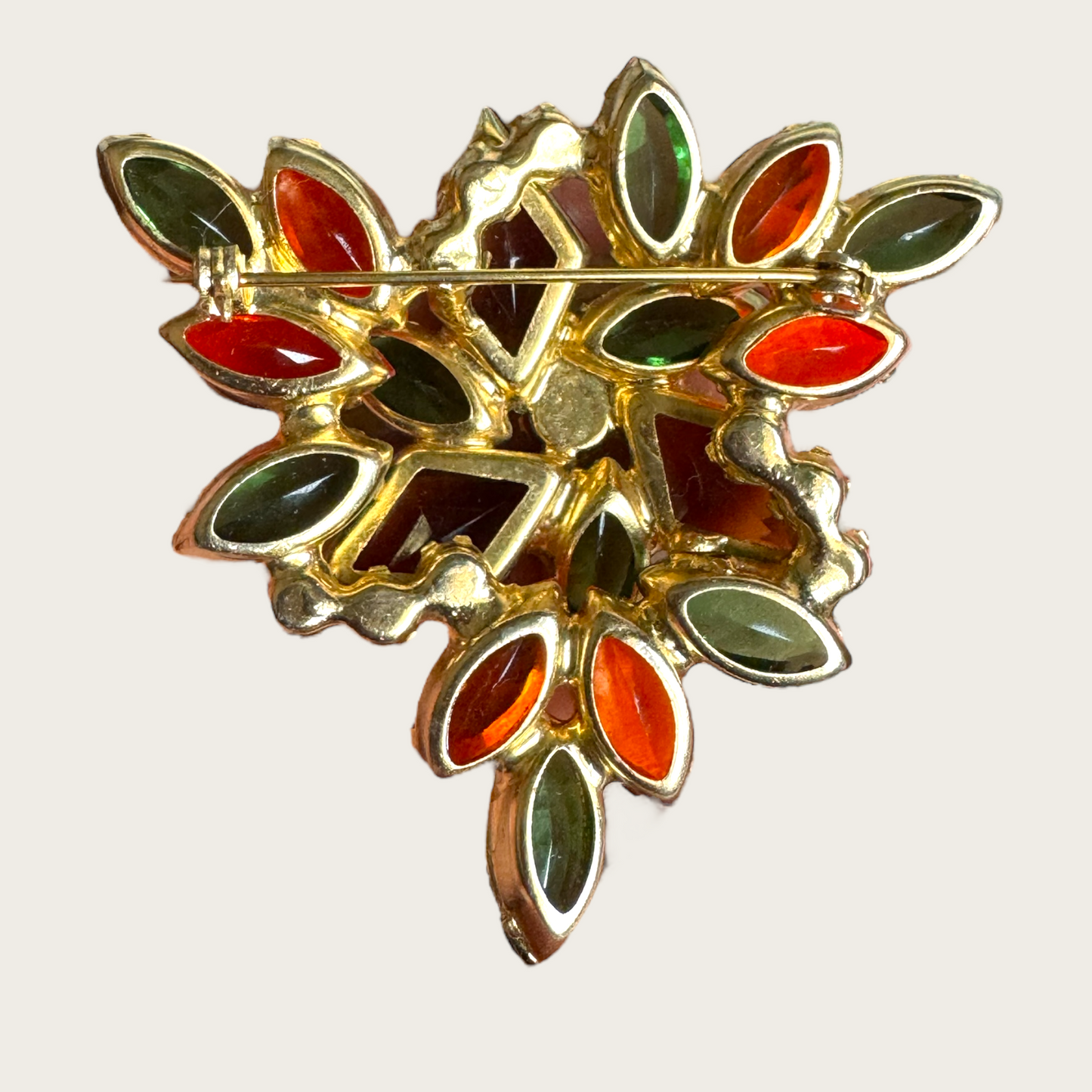 Juliana Verified Demi-Parure with Brooch and Clip-On Earrings | Autumn Rhinestones | Book Piece | Private Collection