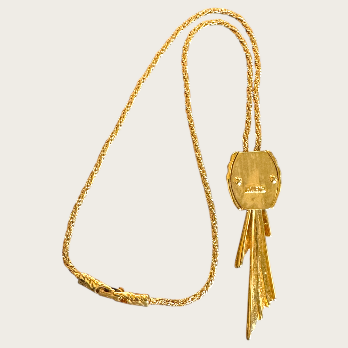 Vintage Monet Gold-Tone Rope Necklace with Articulated Tassel Pendant