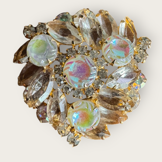 Verified Juliana Rhinestone Brooch – Scooped Aurora Borealis Stones