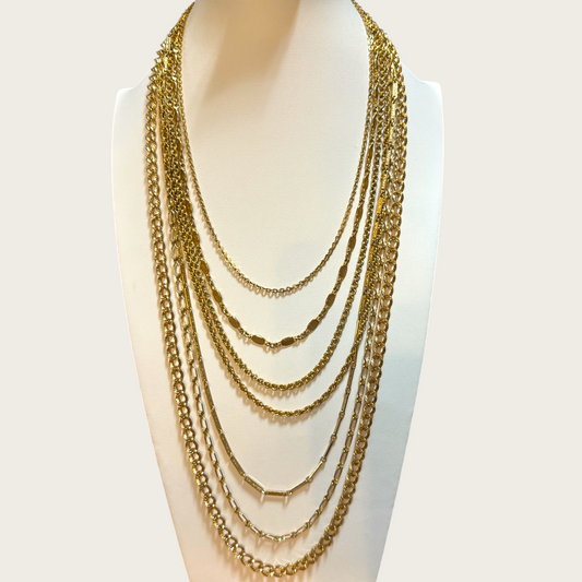 Vintage Napier Gold Tone Multi-Chain Necklace