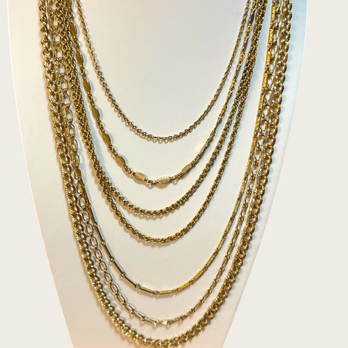 Vintage Napier Gold Tone Multi-Chain Necklace