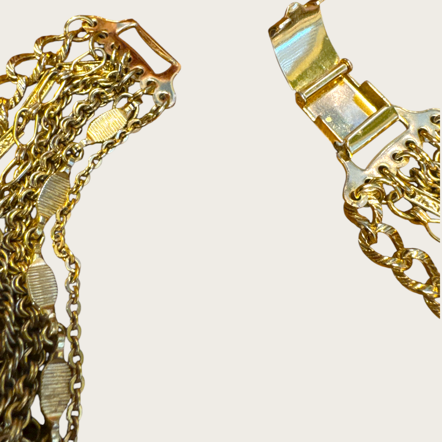 Vintage Napier Gold Tone Multi-Chain Necklace