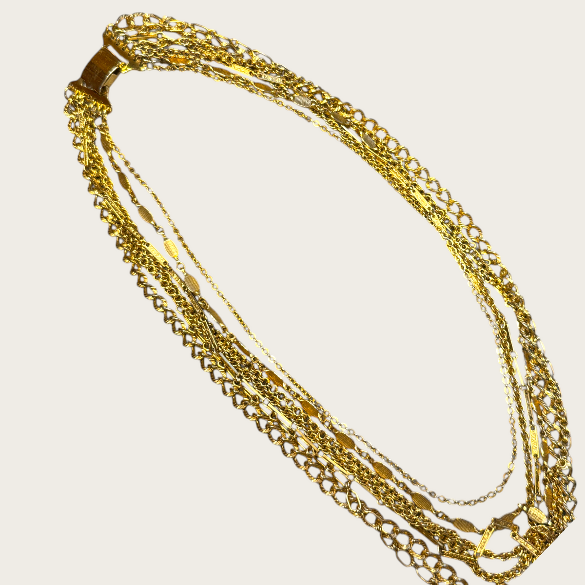 Vintage Napier Gold Tone Multi-Chain Necklace
