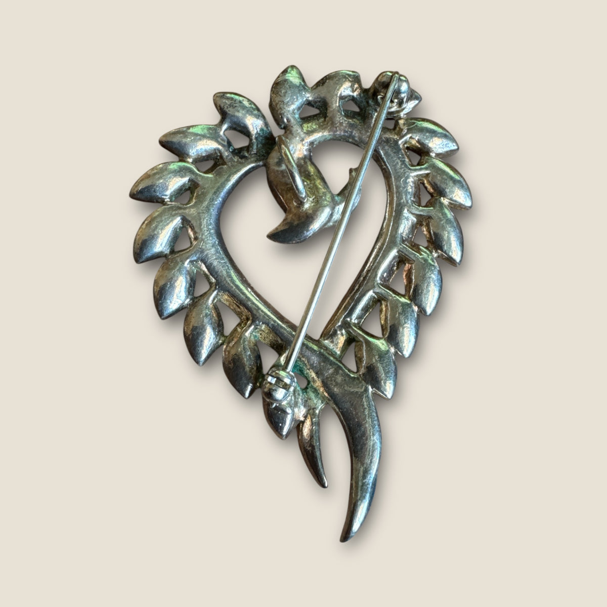 Vintage Ruby Red Heart Brooch & Pendant – Diamanté Rhinestones, Alfred Philippe Style (Unsigned Trifari)
