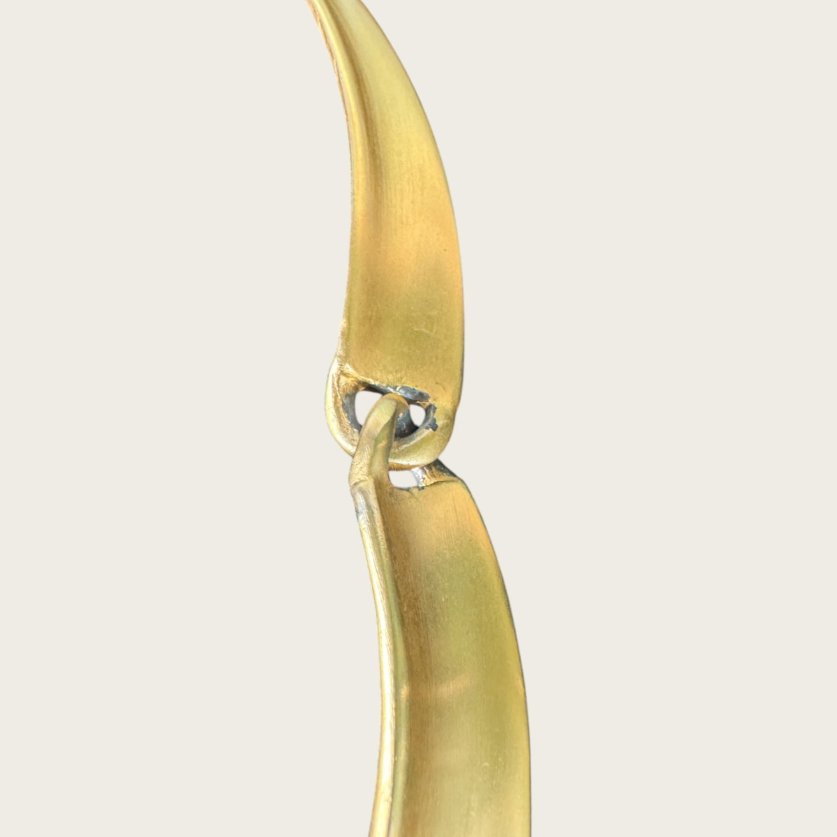 Vintage Anne Klein Satin Gold Hinged Collar Necklace – 1980s Sculptural Matte Choker