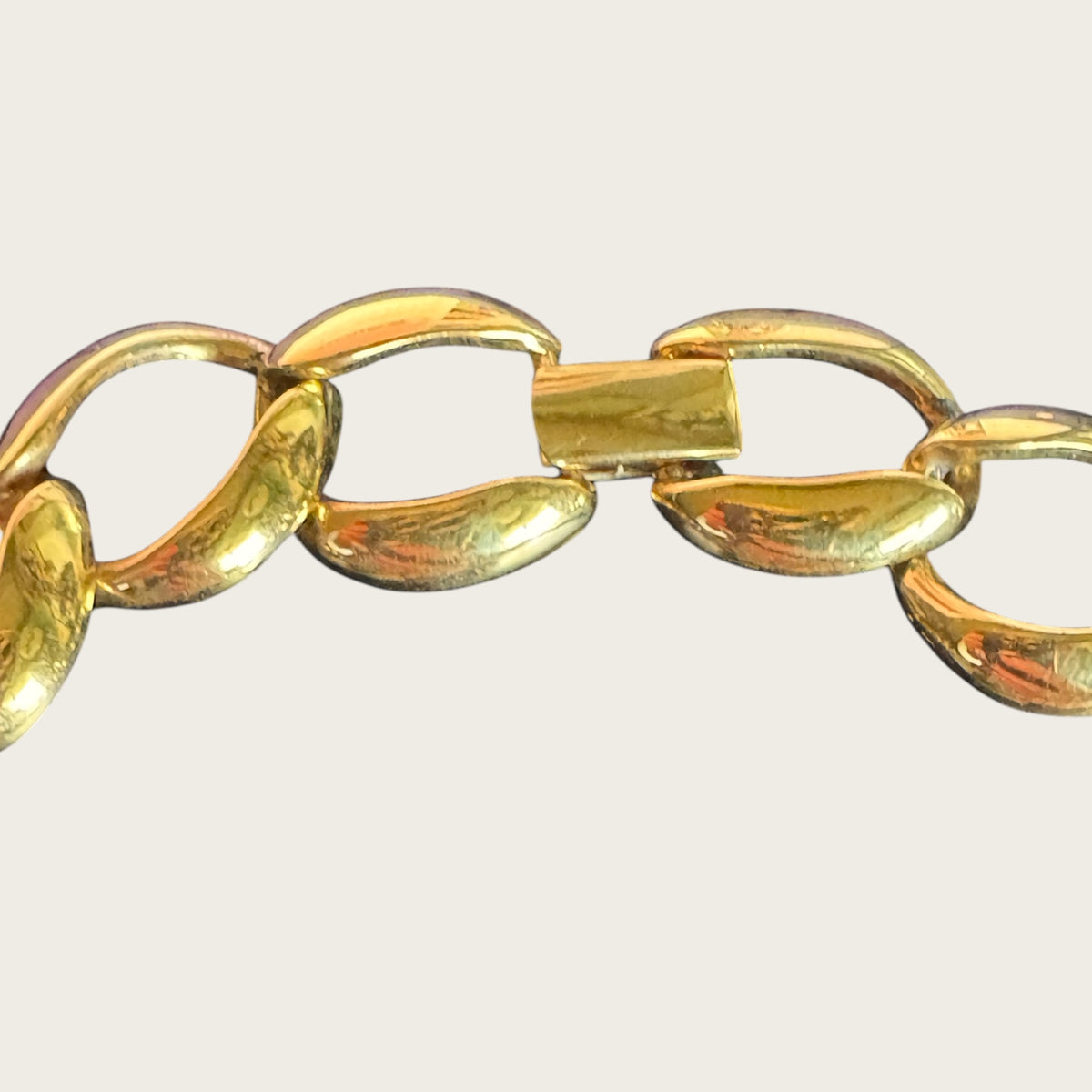Vintage Napier Patent Pearl & Gold Link Necklace – Late 1980s Sculptural Statement Collar