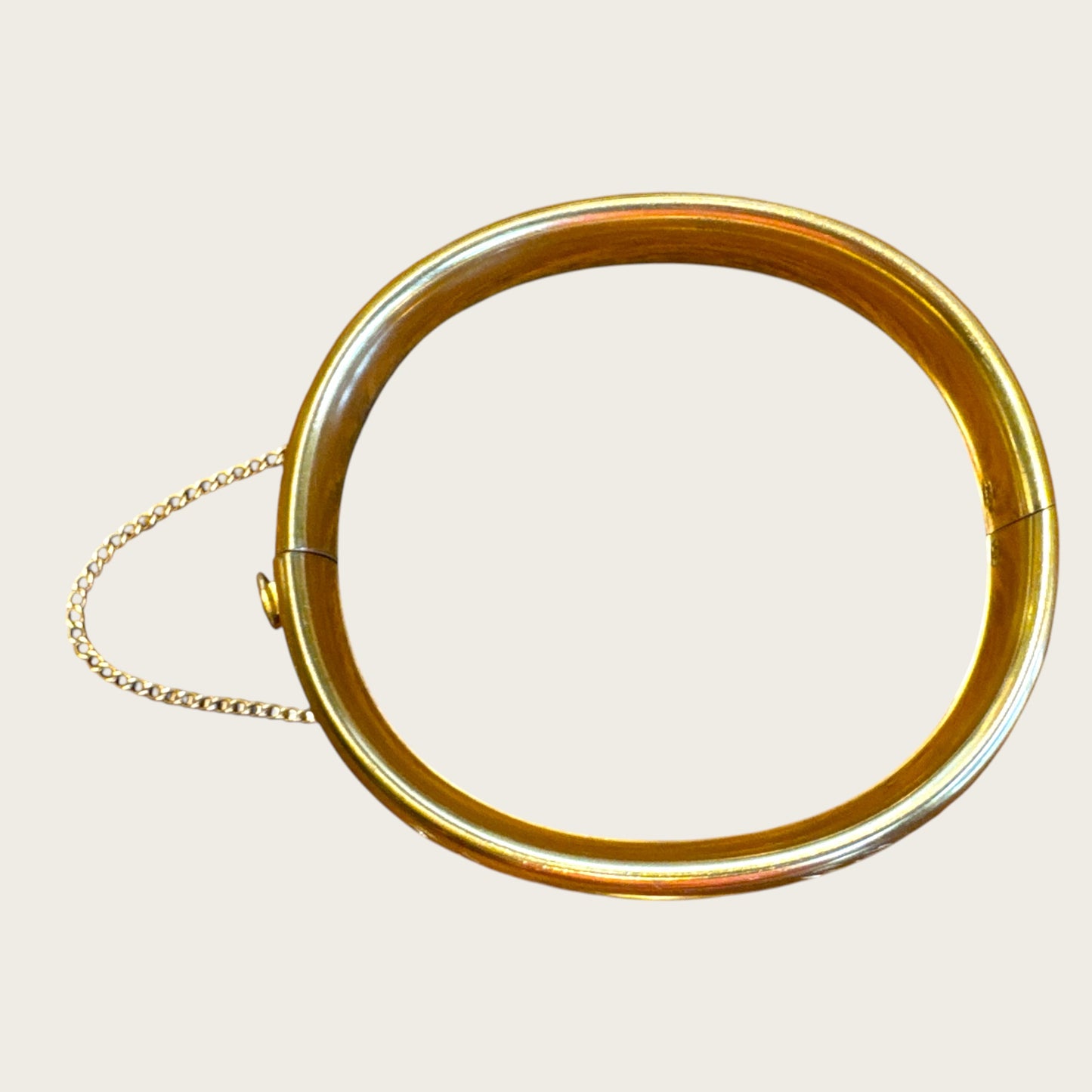 Vintage 1/20 12K Gold-Filled Hand-Engraved Floral Hinged Bangle Bracelet – 22.10g