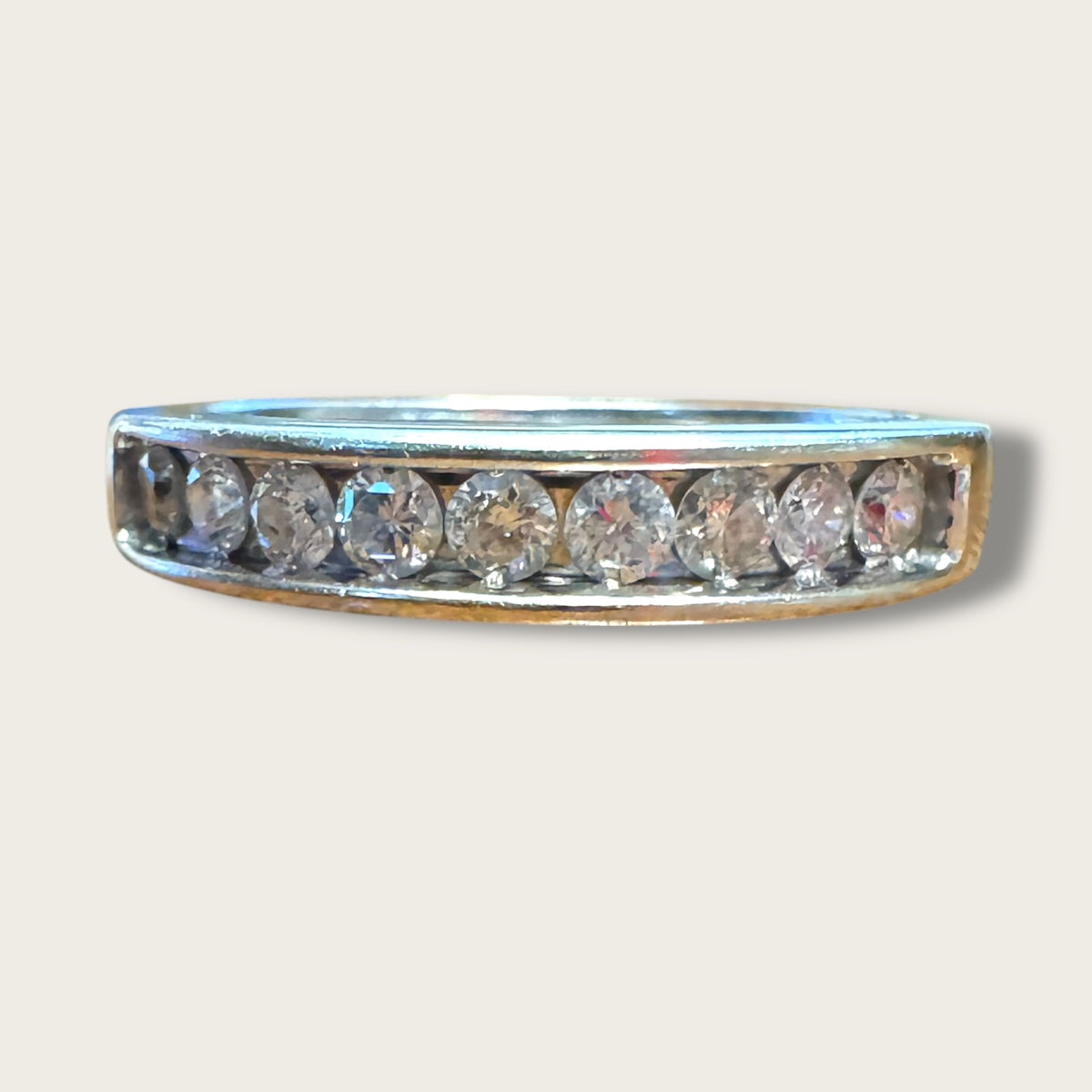 14K White Gold Channel-Set Diamond Band – 0.63ctw Natural Diamonds, Size 6 | Private Collection