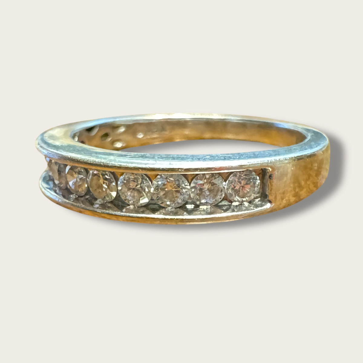 14K White Gold Channel-Set Diamond Band – 0.63ctw Natural Diamonds, Size 6 | Private Collection