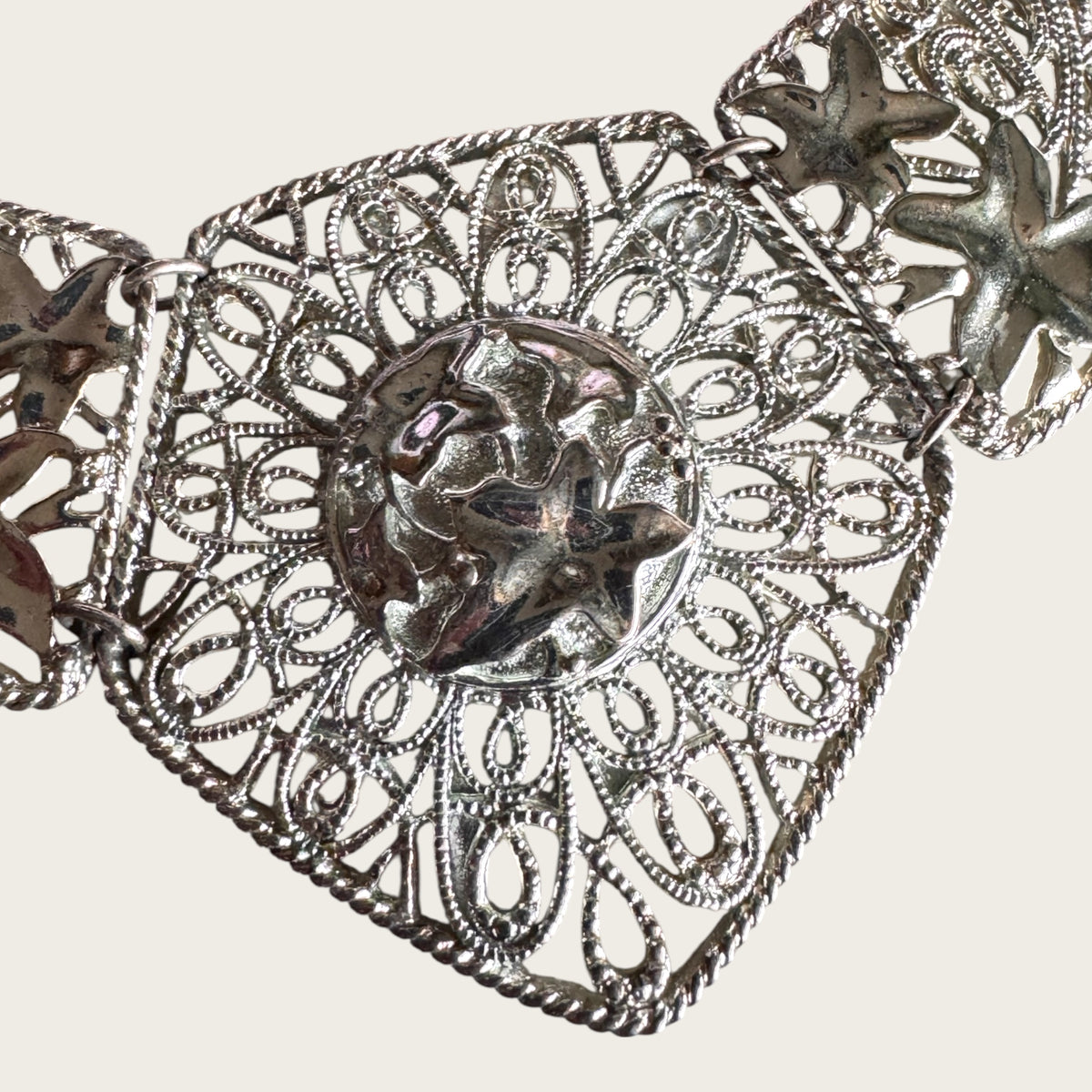 Vintage C. Barreira for Avon Filigree Bib Necklace & Earring Set