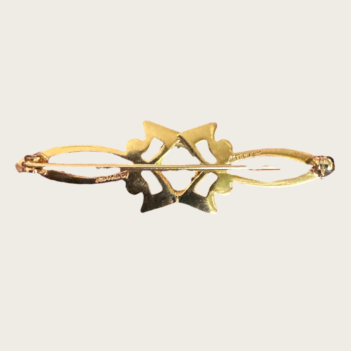 Vintage 1/20 14K Gold Filled Garnet Cabochon Brooch