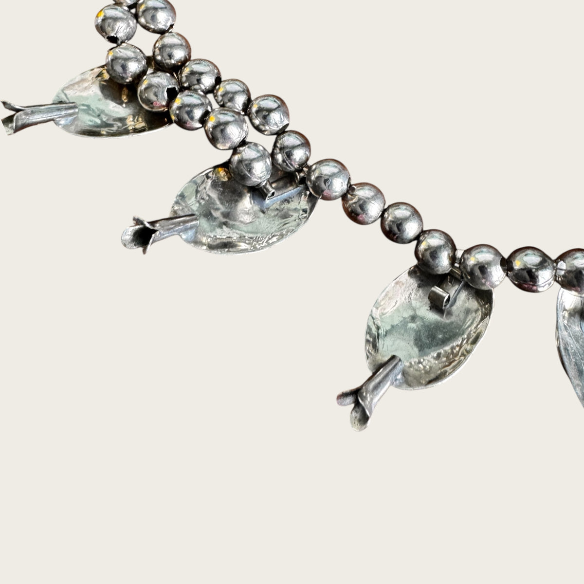 Vintage Artisan Genuine Amethyst Squash Blossom Style Necklace