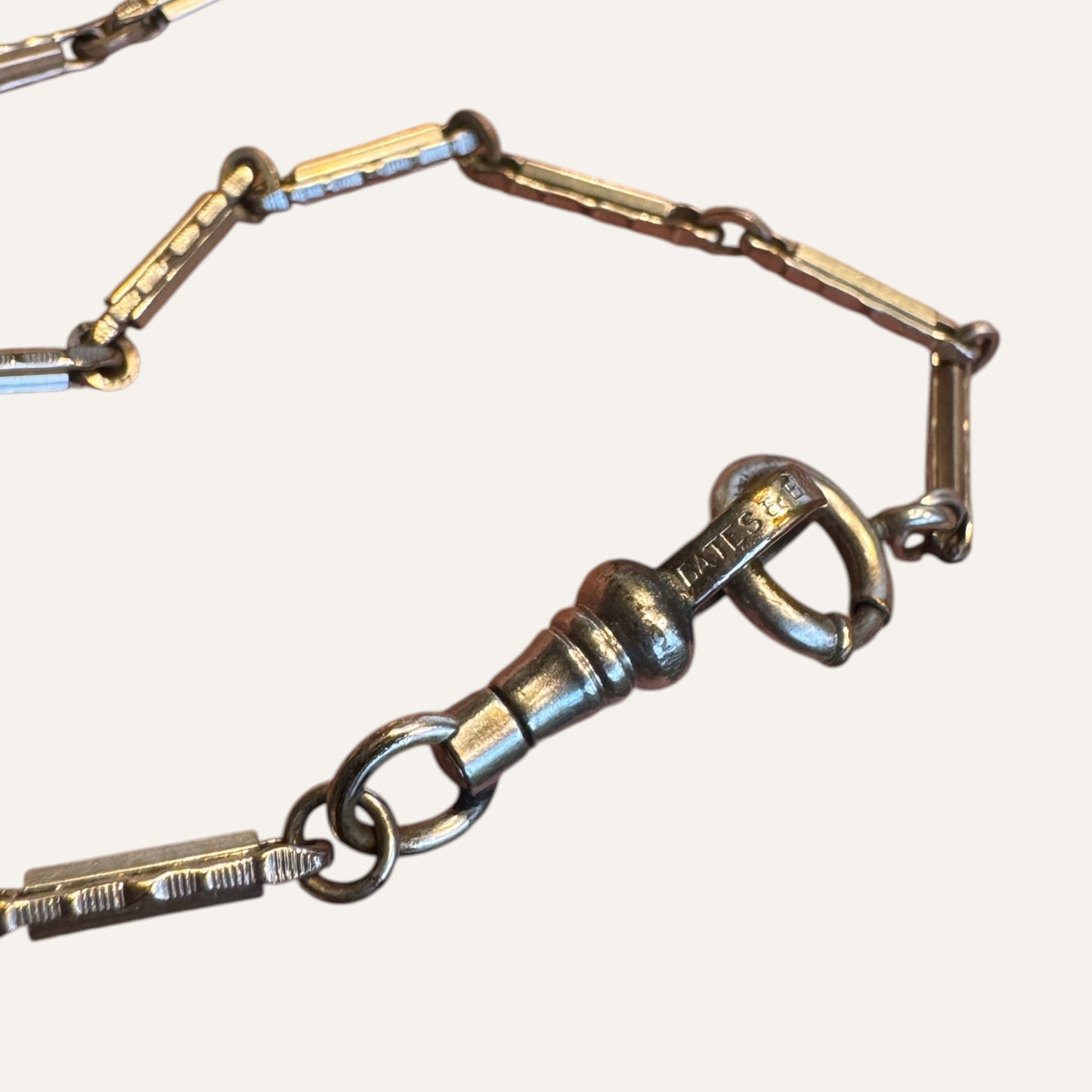 Vintage Bates & Bacon Watch Fob Chain – Silver-Tone