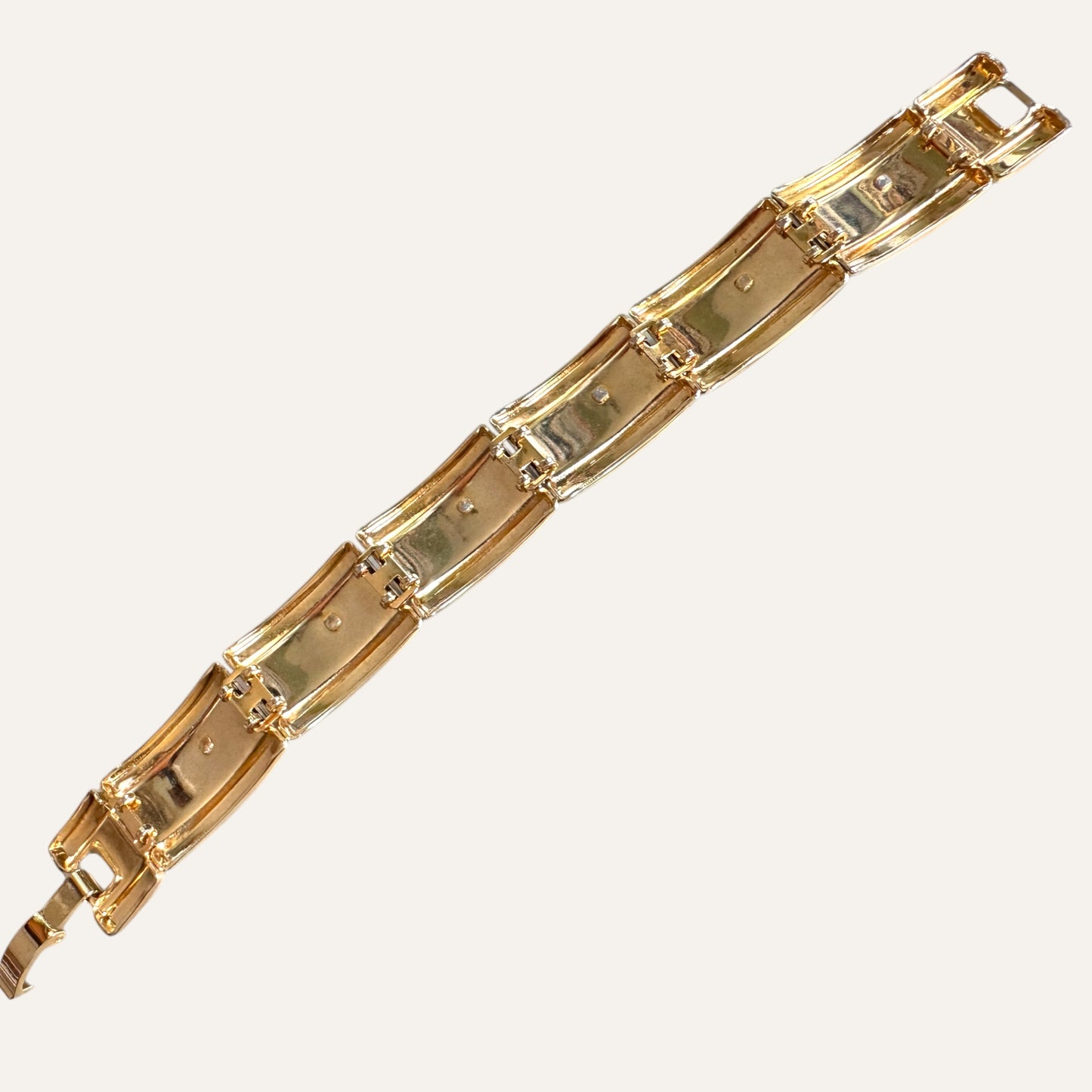 Sculptural Panther Link Bracelet in Two-Tone Gold & Satin Silver | Bold Vintage Statement