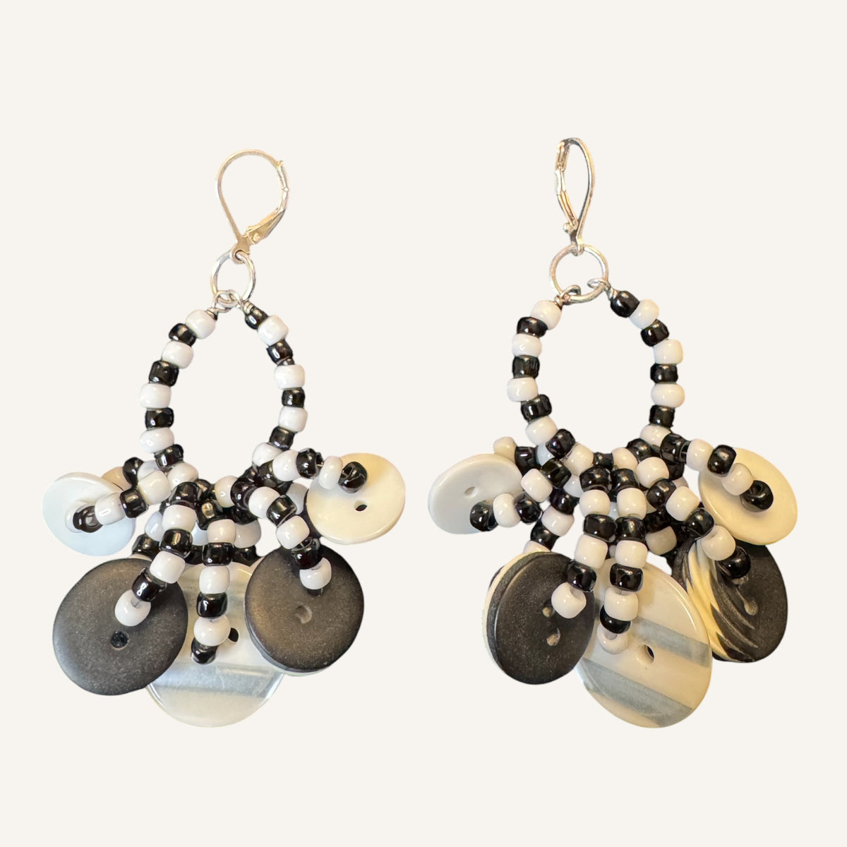 Monochrome Memphis Inspired Lucite & Glass Statement Necklace Set