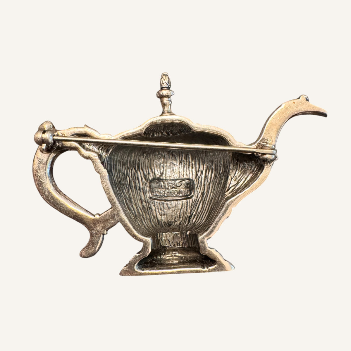 Vintage MFA 925 Sterling Silver Teacup Brooch | Signed Sterling Pin