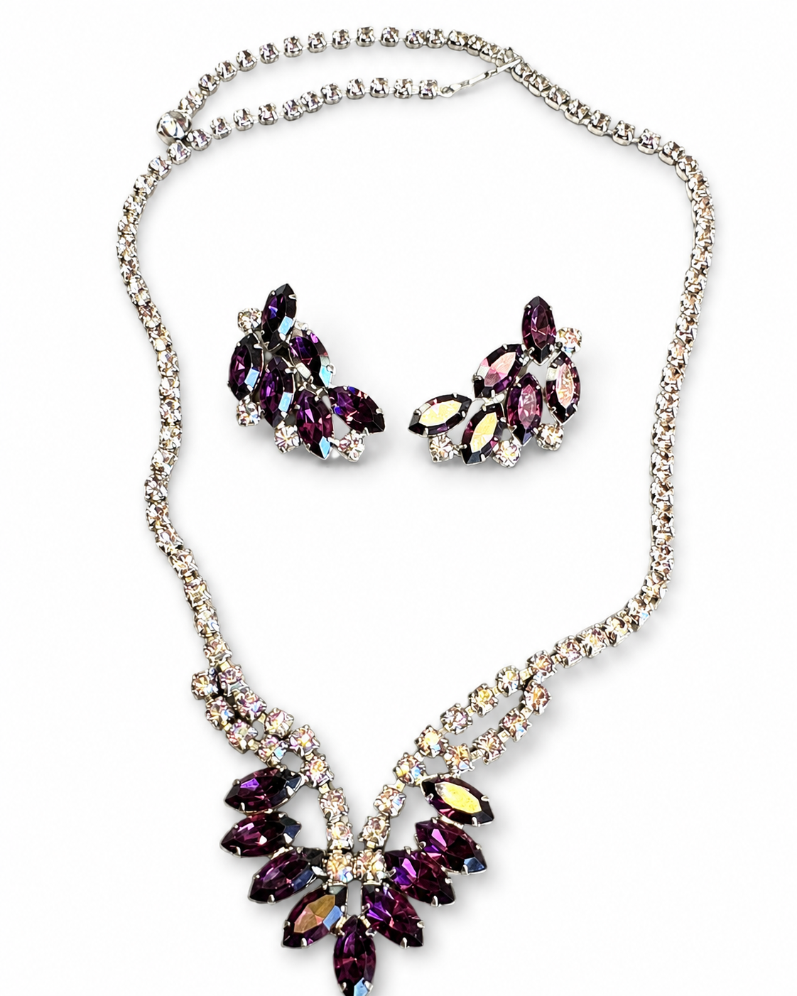 Mid-Century Rhinestone, Crystal, Beaded Statements Necklaces