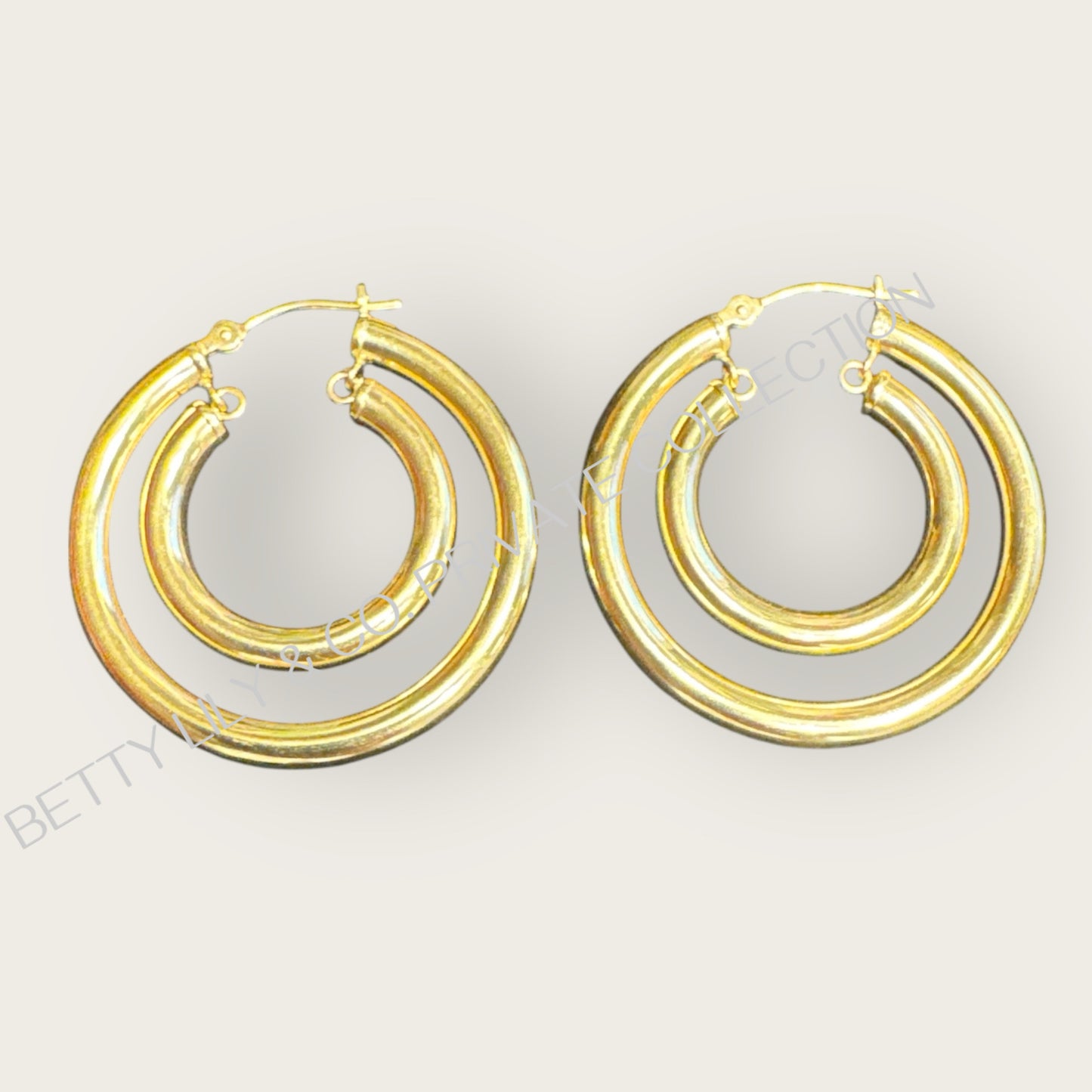 Vintage 14K Double Hoop Loop Earrings | Private Collection