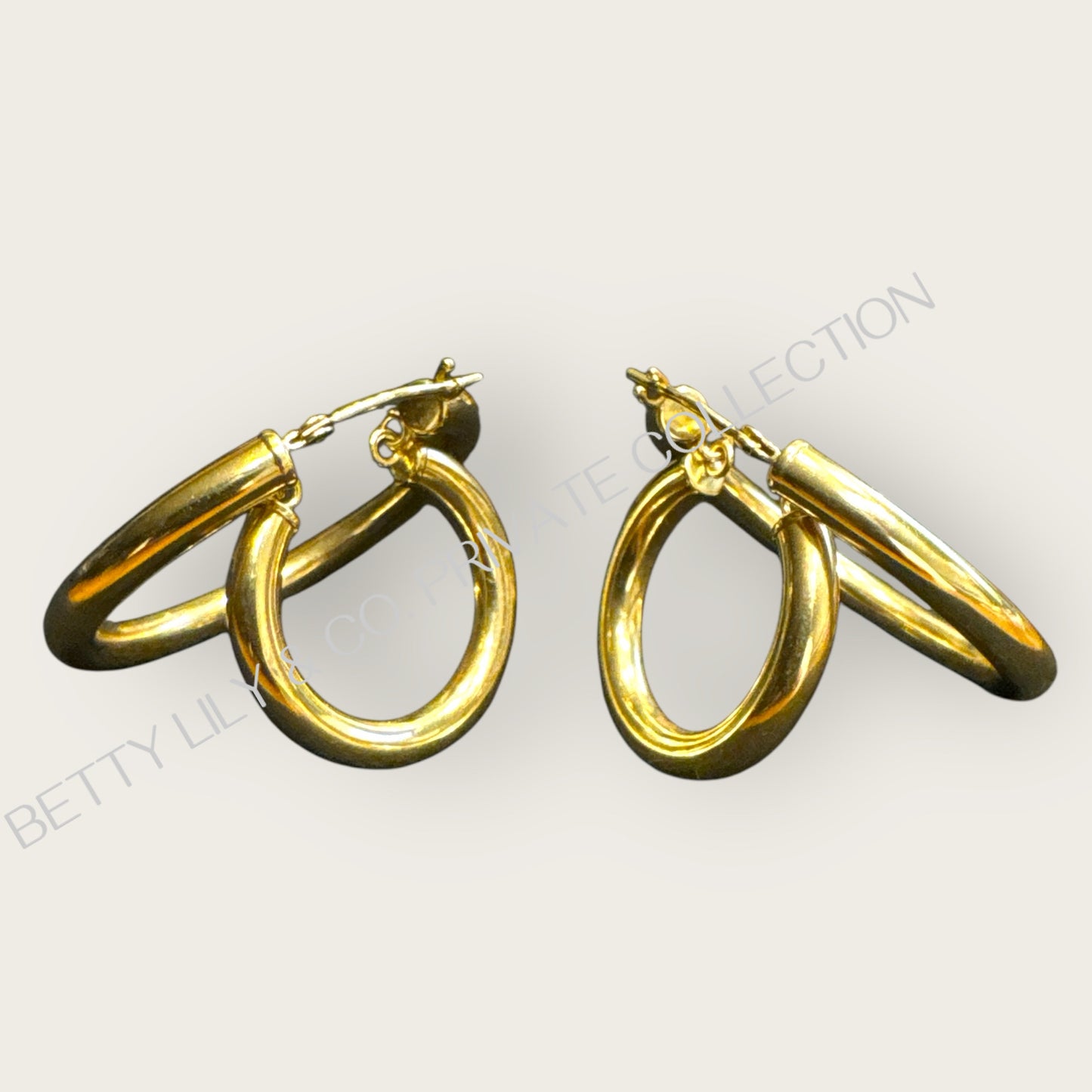 Vintage 14K Double Hoop Loop Earrings | Private Collection