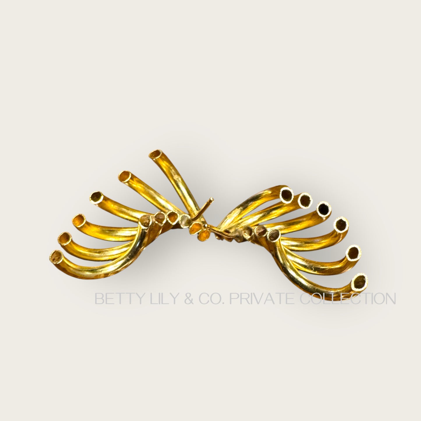 Vintage 14K Gold Sculptural Textured Wing Earrings | Private Collection.