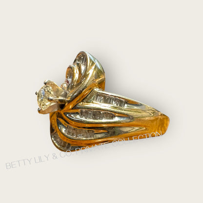 Vintage 10K Yellow Gold Baguette Diamond Ring | Private Collection.