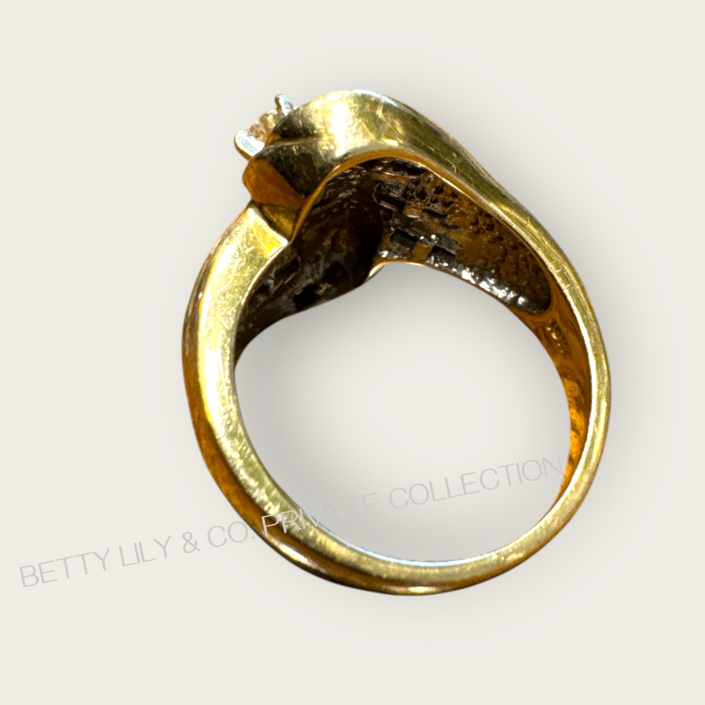 Vintage 10K Yellow Gold Baguette Diamond Ring | Private Collection.