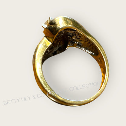 Vintage 10K Yellow Gold Baguette Diamond Ring | Private Collection.