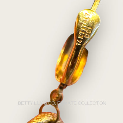 Italian 14K Gold Layered Teardrop Dangle Earrings | Private Collection