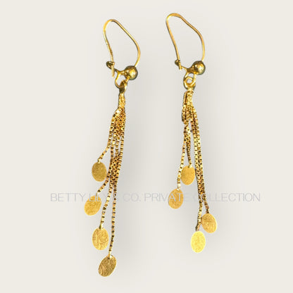 18K Italian Gold Cascading Disc Tassel Earrings | Private Collection