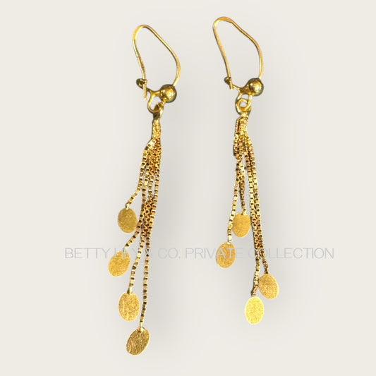 18K Italian Gold Cascading Disc Tassel Earrings | Private Collection