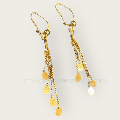 18K Italian Gold Cascading Disc Tassel Earrings | Private Collection