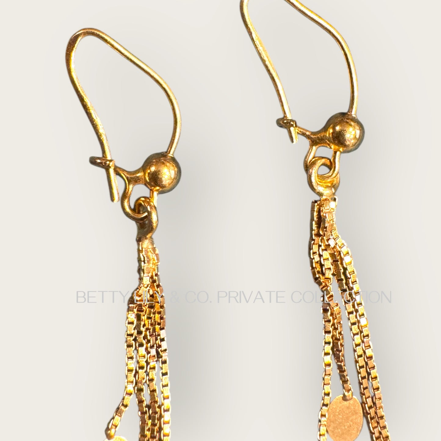 18K Italian Gold Cascading Disc Tassel Earrings | Private Collection
