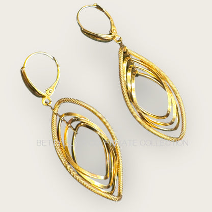 Italian 14K Gold Layered Teardrop Dangle Earrings | Private Collection